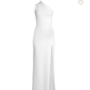 White Solace London Averie One-Shoulder Gown